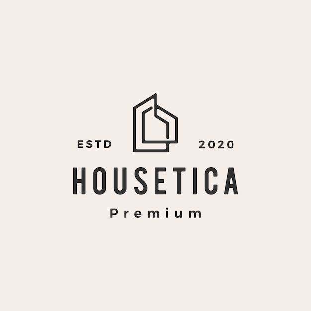 Huis huis hypotheek dak architect hipster vintage logo pictogram illustratie