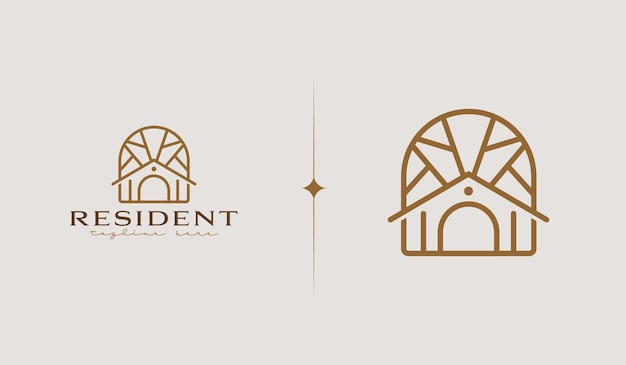 Huis Huis Hypotheek Dak Architectuur Logo Universeel creatief premium symbool Vector teken pictogram logo sjabloon Vectorillustratie