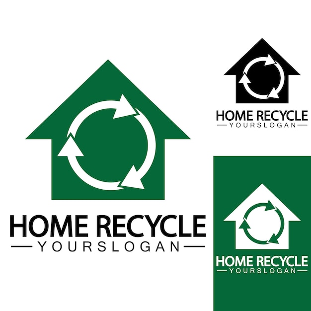 Huis huis recycle logo pictogram vector illustratie ontwerp