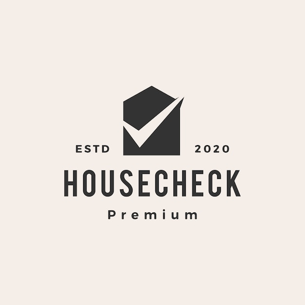 Huis huis selectievakje vintage logo pictogram illustratie