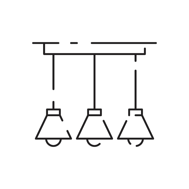 Vector huis huisdecoratie vector lijn pictogram gordijn overzicht interieur materiaal op witte achtergrond verlichtingsproducten