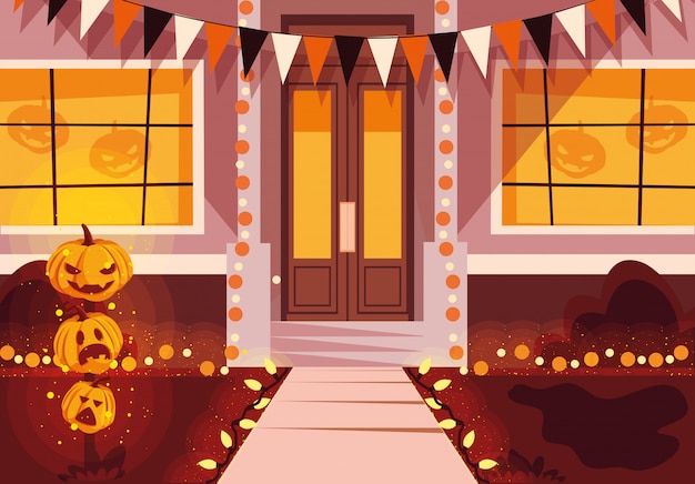 Huis ingericht voor Halloween-feest