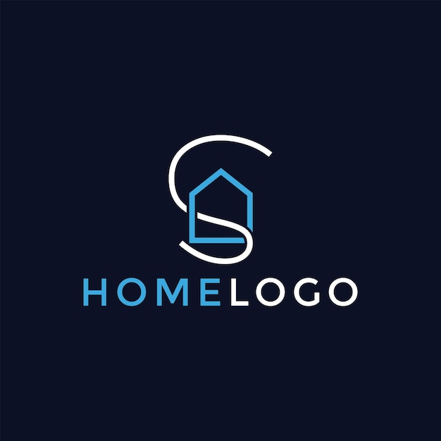 Huis initiaal Letter S Logo ontwerp