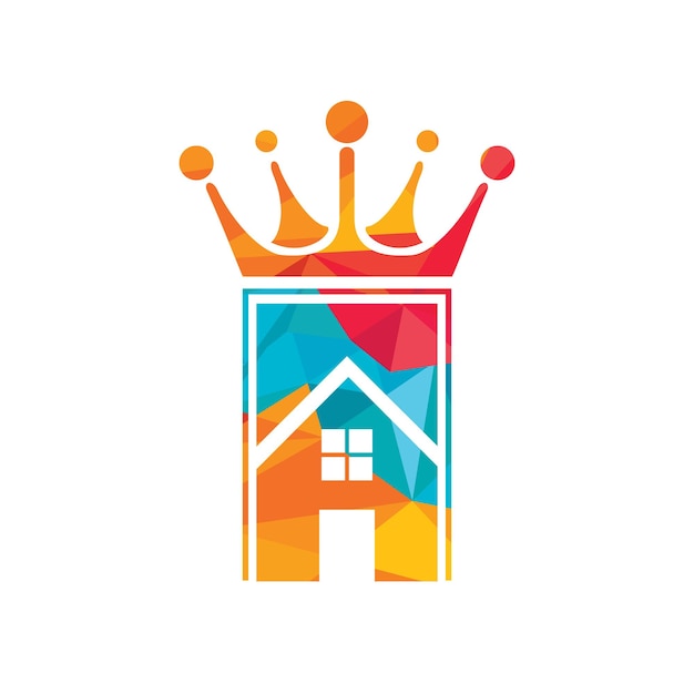 Huis koning vector logo ontwerp