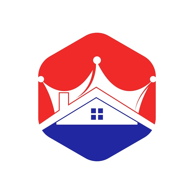 Huis koning vector logo ontwerp