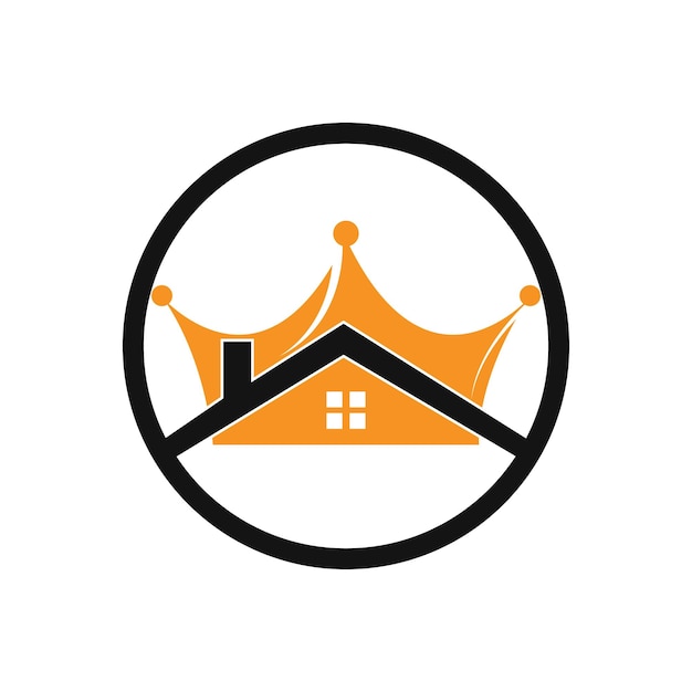 Huis koning vector logo ontwerp