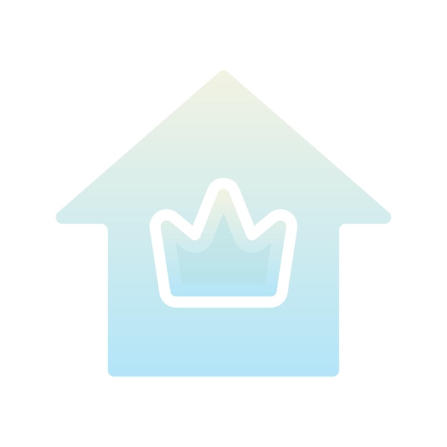 Huis kroon gradiënt logo ontwerp sjabloon pictogram