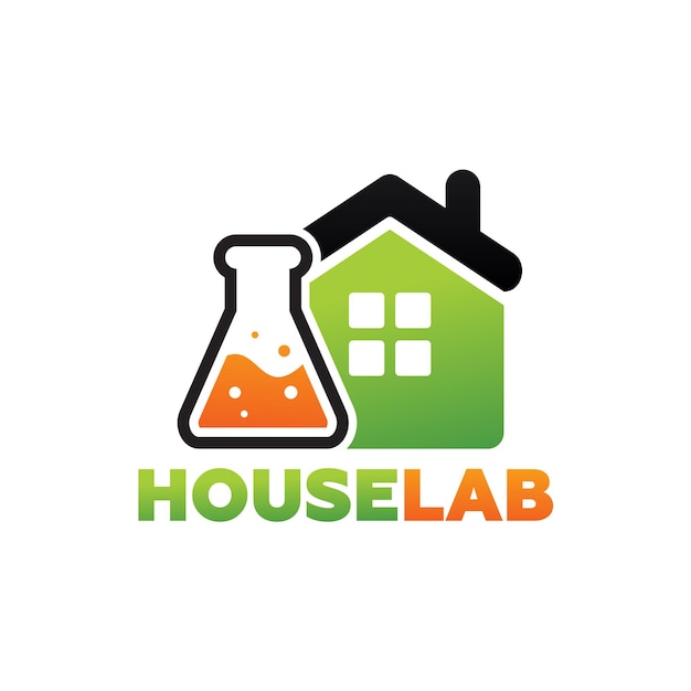 Huis lab logo template design vector, embleem, ontwerpconcept, creatief symbool, pictogram