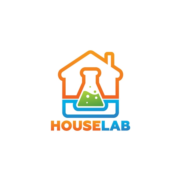 Huis Lab Logo Template Design Vector, embleem, ontwerpconcept, creatief symbool, pictogram