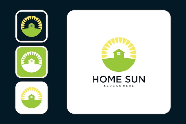 Huis met zon modern logo-ontwerp