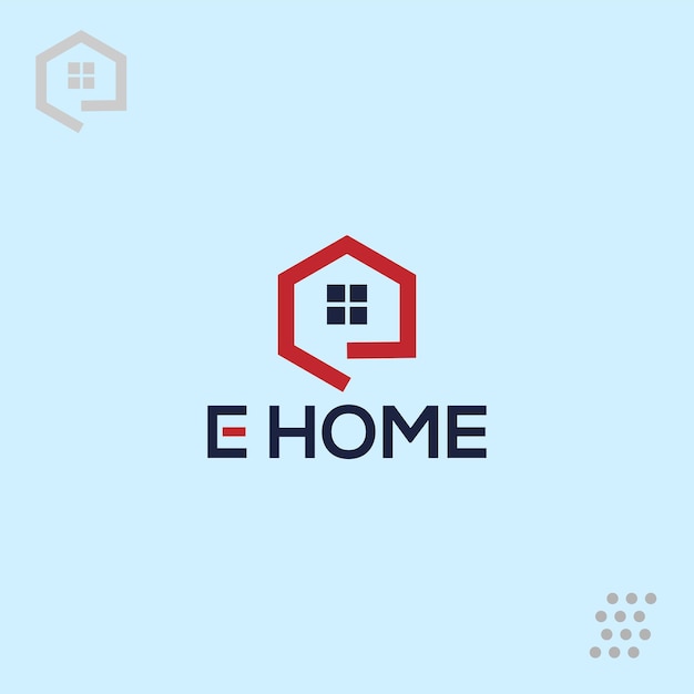 Huis of Home E logo ontwerp