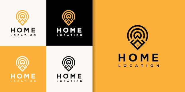 Huis onroerend goed locatie logo ontwerp.