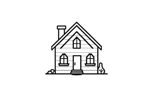 Huis pictogram lijntekeningen vector tekening Huis pictogram overzicht illustratie Huis vector silhouet