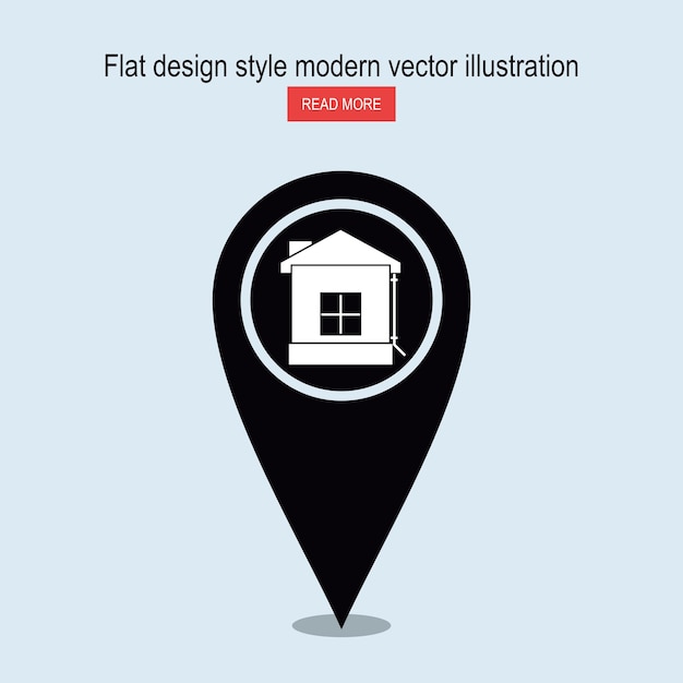 Huis pin, kaart pin icon.vector illustratie ontwerp