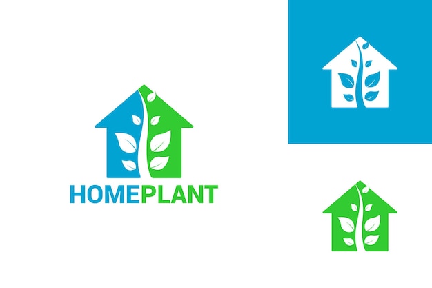 Huis plant logo sjabloonontwerp