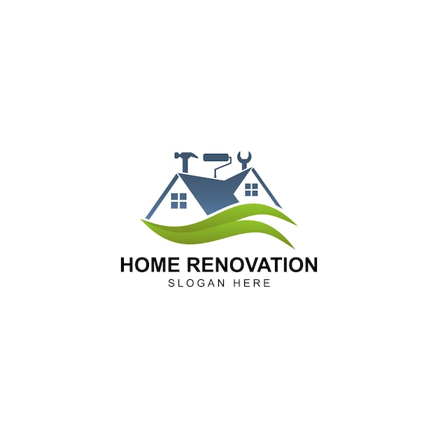 Huis renovatie logo ontwerp