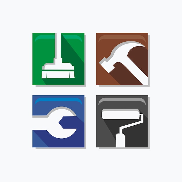 Huis reparatie tools pictogram ontwerp vector