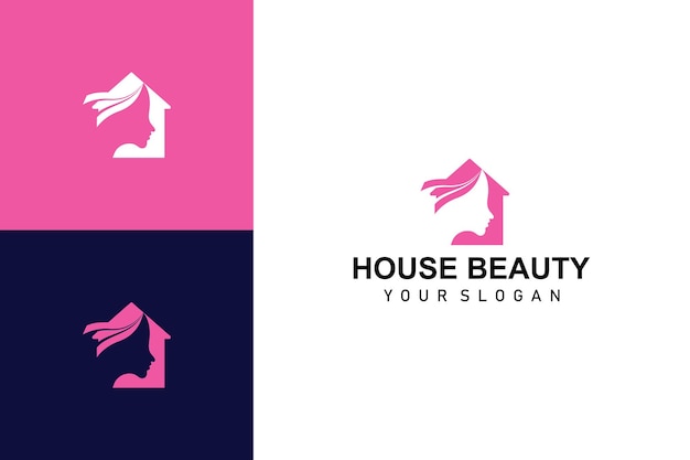 Huis schoonheid logo ontwerp en pictogrammen