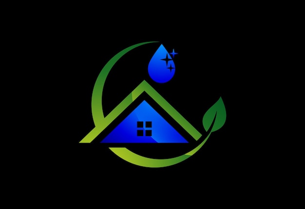 Huis schoonmaak Service Logo ontwerpsjabloon, schoonmaak bedrijf logo teken symbool.