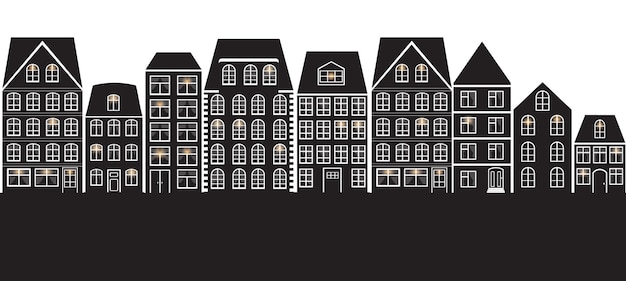 Huis silhouet stad ontwerp vector geïsoleerd