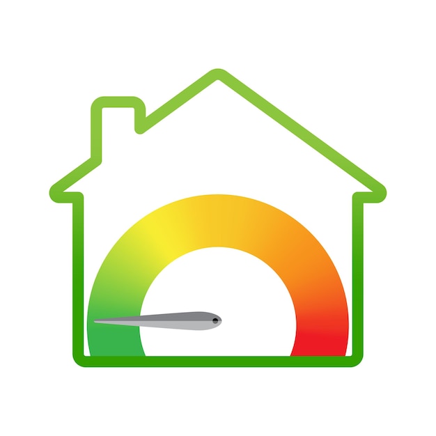 Huis snelheidsmeter. Vector illustratie.