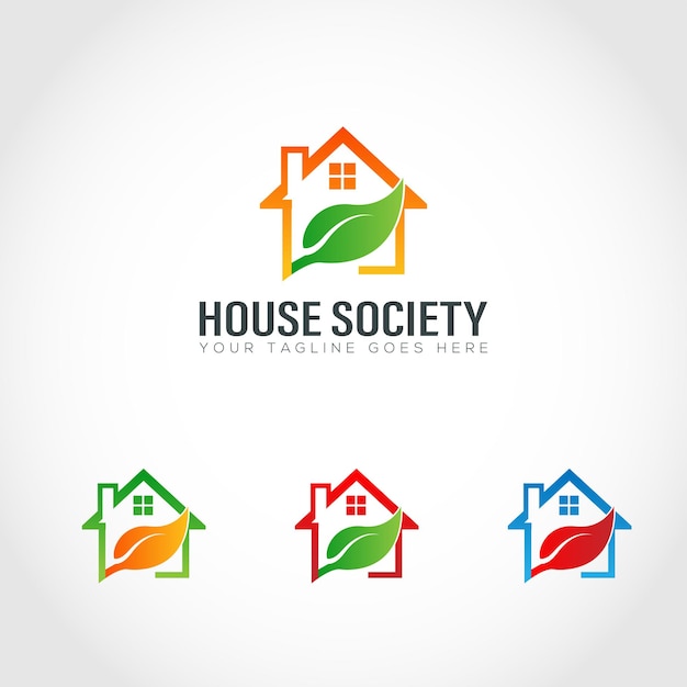 Huis Society Logo sjabloonontwerp Gratis Vector