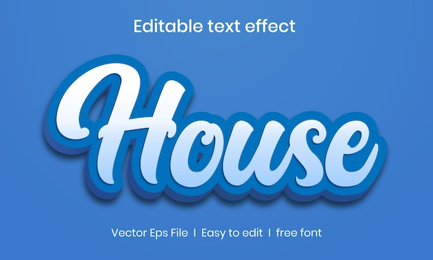 Huis teksteffect sjabloon premium vector