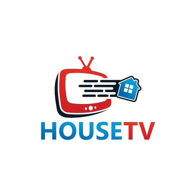 Huis televisie Logo sjabloon ontwerp Vector, embleem, ontwerpconcept, creatief symbool, pictogram