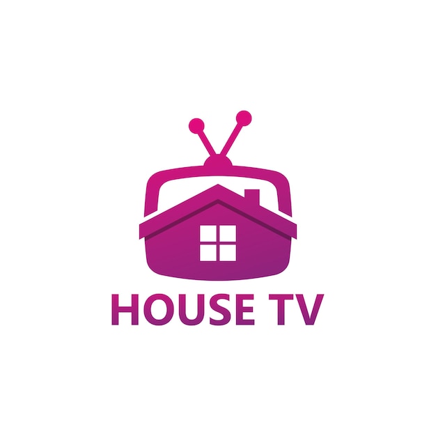 Huis televisie logo sjabloonontwerp