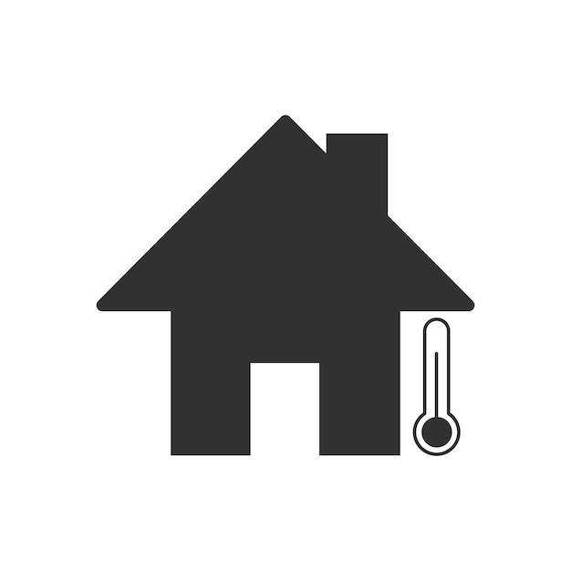 Vector huis temperatuur icoon geïsoleerd op witte achtergrond vector illustratie