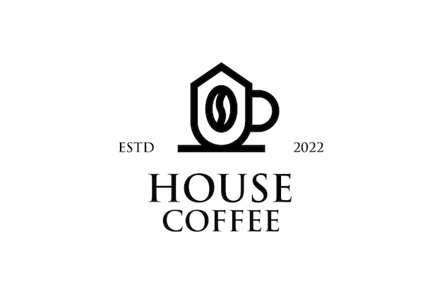 Huis van koffie logo ontwerp