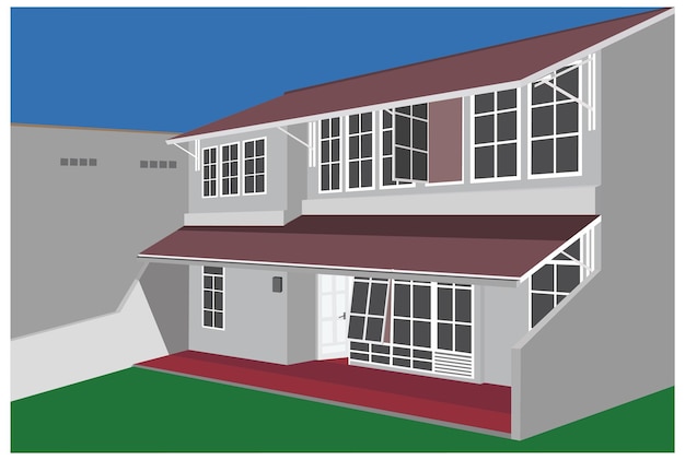 Huis Vector In De Ochtend