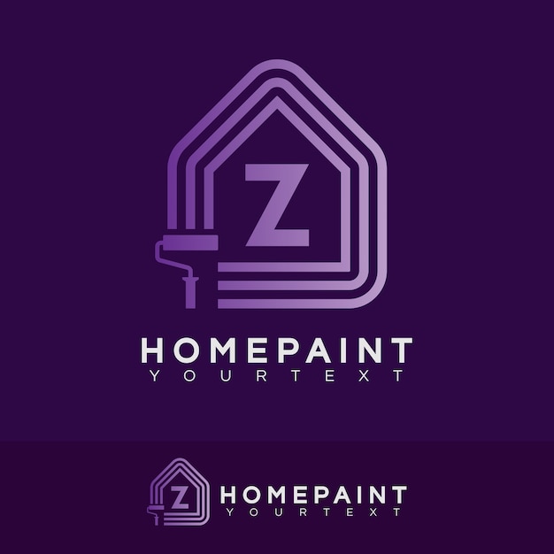 Huis verf eerste letter z logo ontwerp