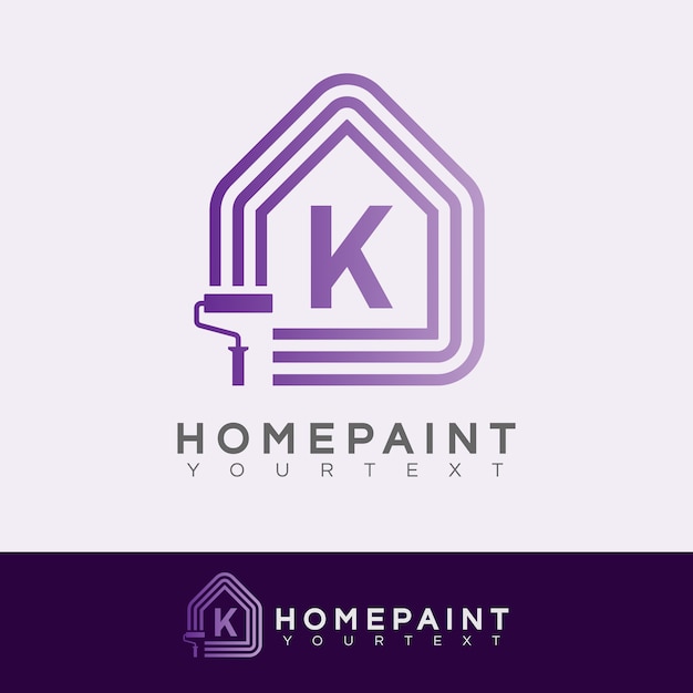 huis verf initiaal Letter K Logo ontwerp