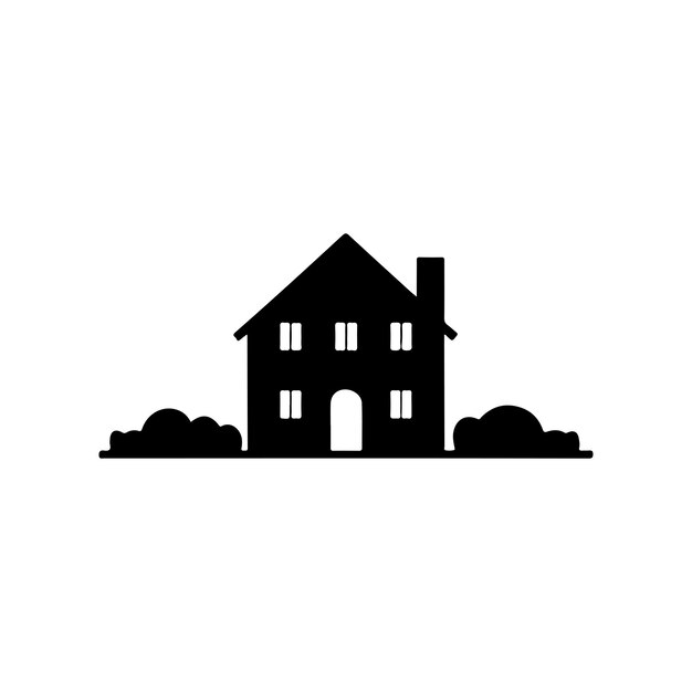 Vector huis zwart pictogram