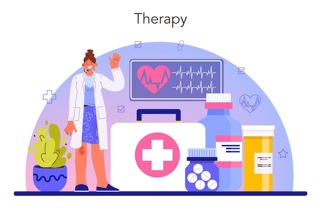 Huisarts concept. gezondheidszorg, moderne medicamenteuze behandeling