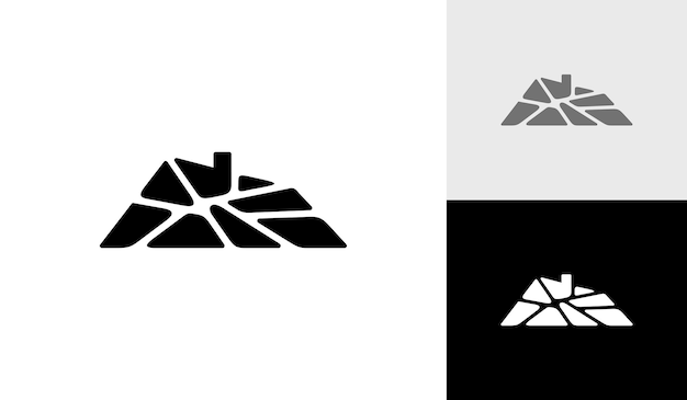 Huisdak met rock-logo-ontwerp
