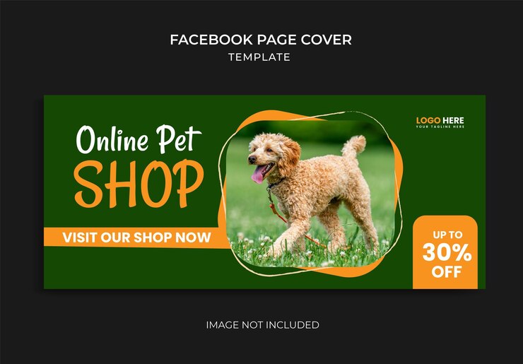 huisdier online winkel sociale media sjabloon Facebook omslagontwerp webbanner