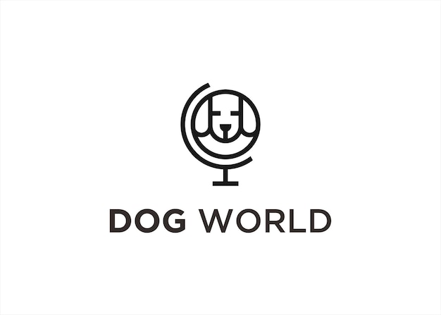 huisdier wereld logo ontwerp vectorillustratie