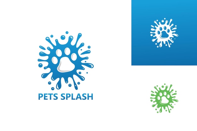 Huisdieren splash logo template design vector, embleem, ontwerpconcept, creatief symbool, pictogram