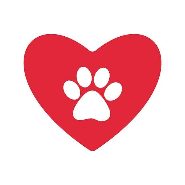 Huisdiervriendelijke pet lover sticker poot in het hart