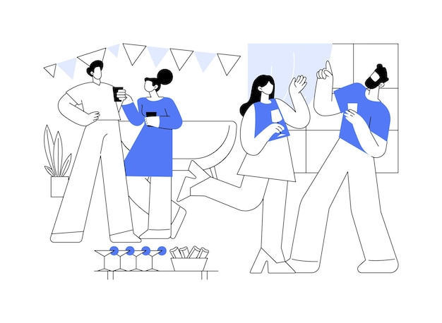 Huisfeest geïsoleerde cartoon vector illustraties
