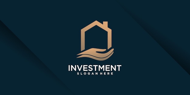 Huisinvestering logo-ontwerp met modern creatief concept