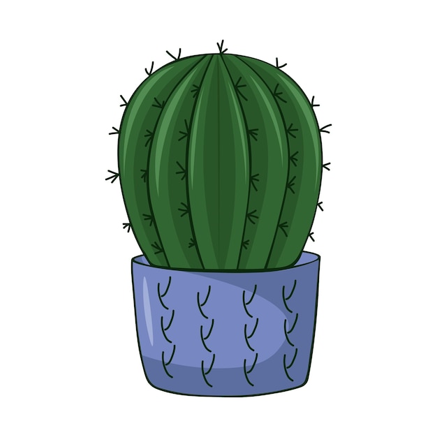 Huisplant cactus in pot op een witte achtergrond vector illustratie