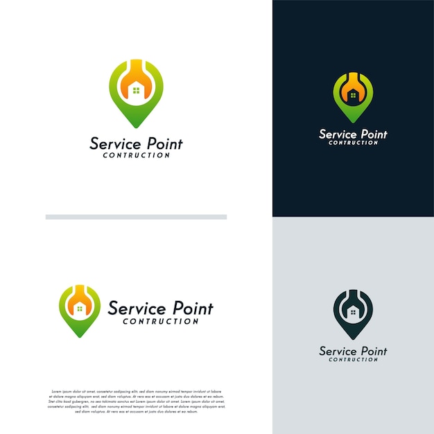 Huisreparatie logo ontwerpen concept vector, Service punt logo sjabloon