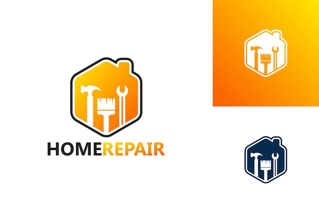 Huisreparatie Logo Template Design Vector, embleem, ontwerpconcept, creatief symbool, pictogram