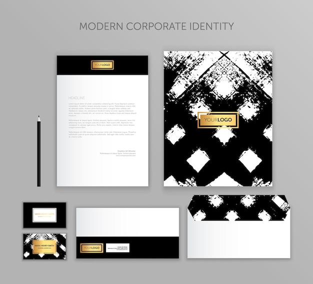 Huisstijl zakelijke set Modern briefpapier sjabloonontwerp Documentatie voor het bedrijfsleven