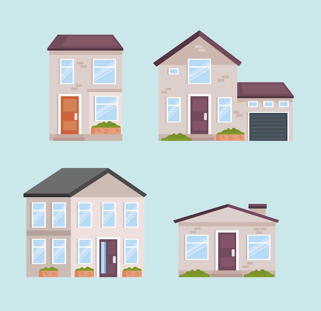 Huizen clipart set