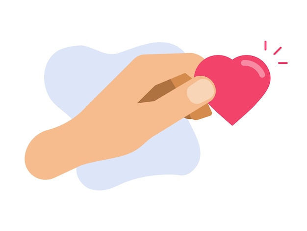 Hulp hand geven vriendelijkheid liefde hart icoon platte cartoon vector grafische illustratie afbeelding