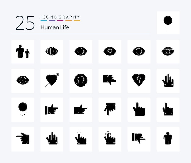 Human 25 solid glyph icon pack including round avatar face valentine heart